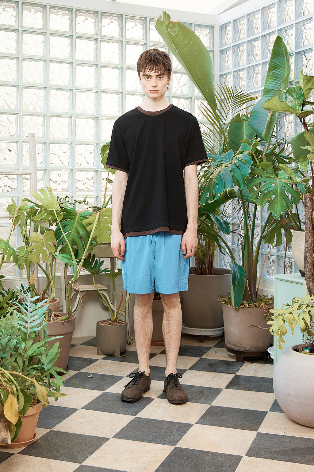 Matinkim Mesh Nylon Shorts For Men IN Light Blue