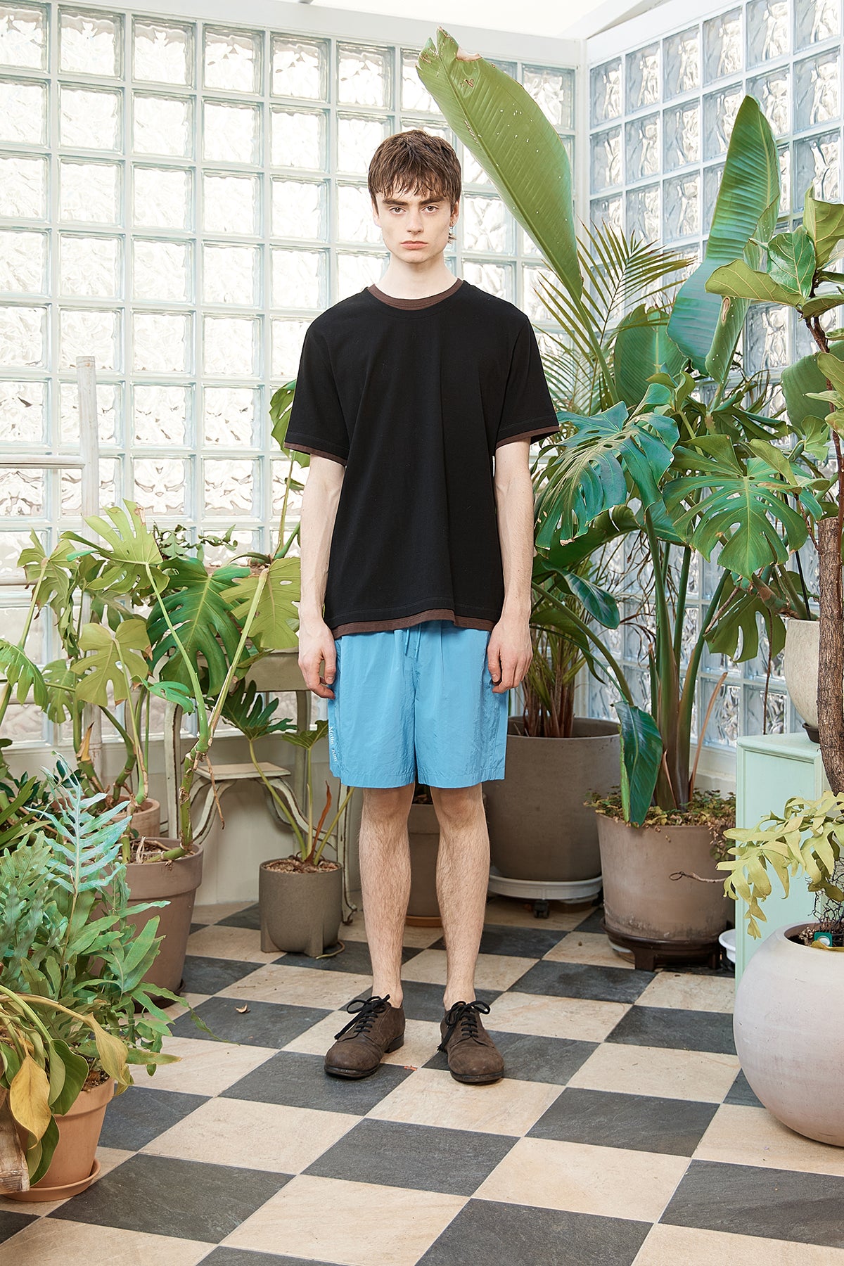 Matinkim Mesh Nylon Shorts For Men IN Light Blue