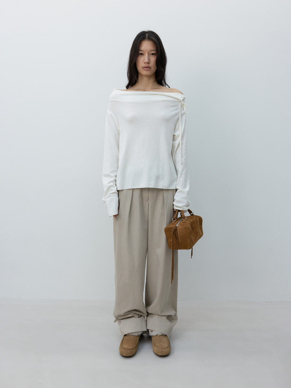 Low Classic Off-Shoulder Cotton Jersey Top Ivory