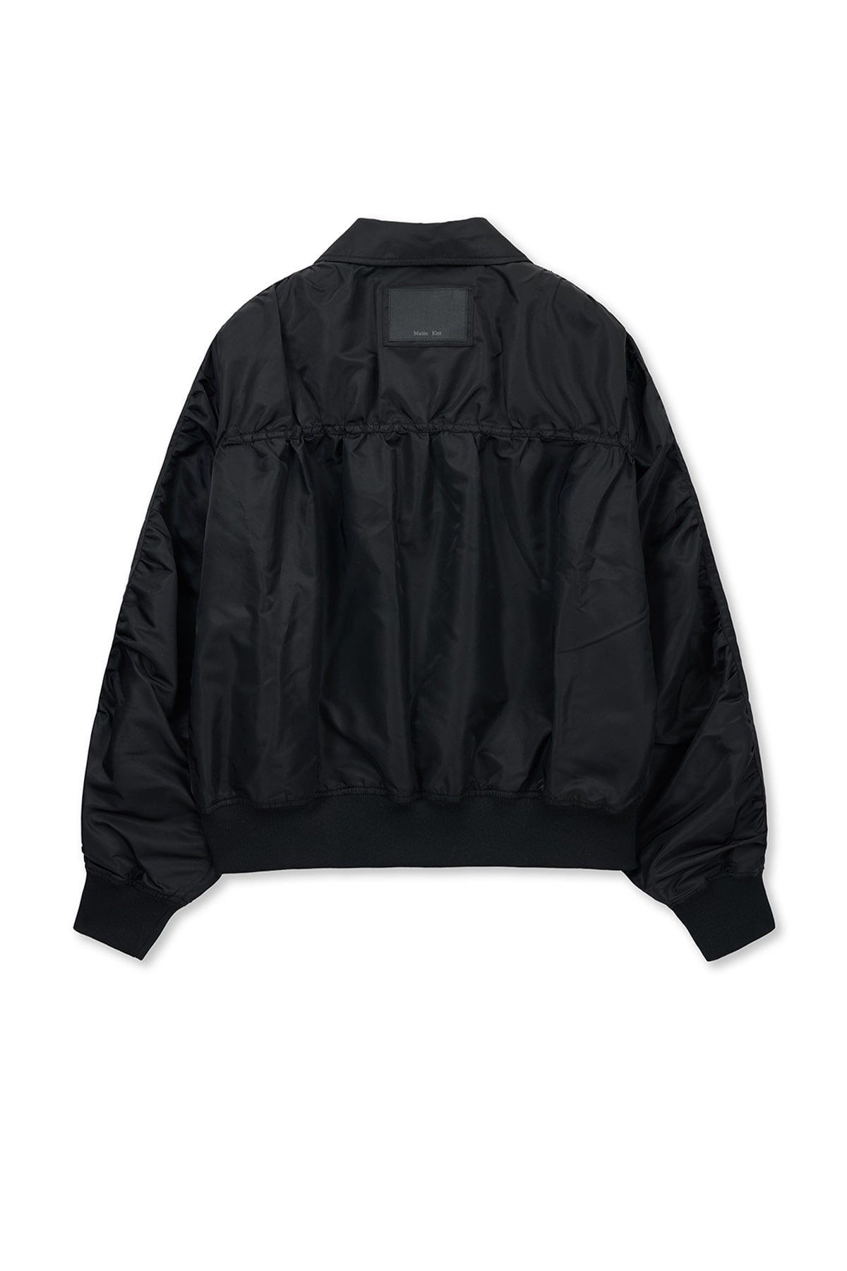 [matinkim] SMALL LOGO SHIRRING JUMPER IN BLACK