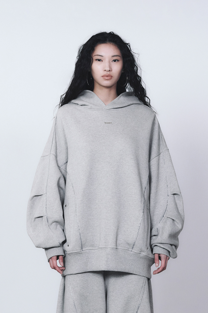 Treemingbird Tmb Logo Piping Hoodie Melange Gray