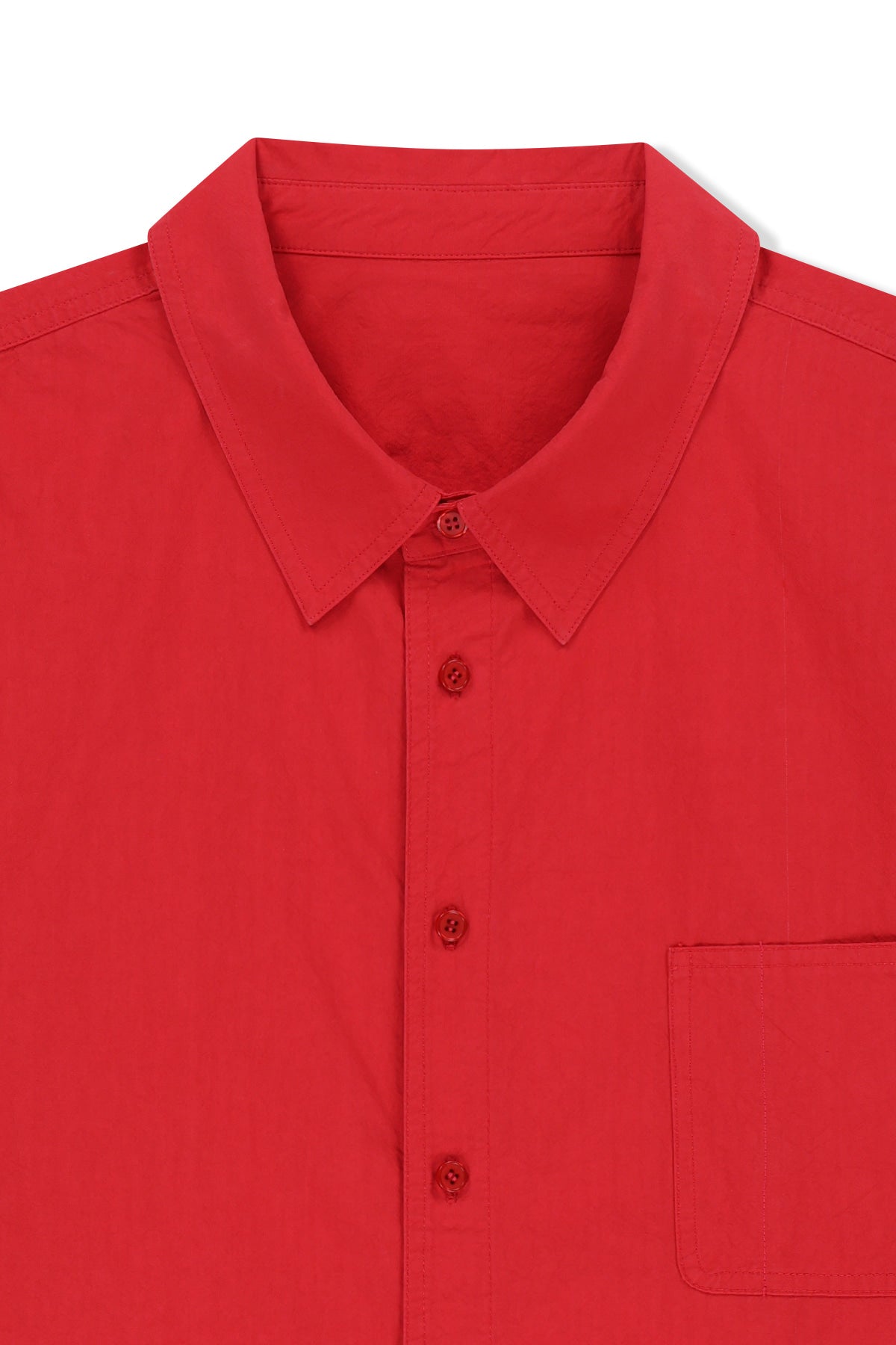 Matinkim Washed Cotton Pocket Shirt For Men IN Red