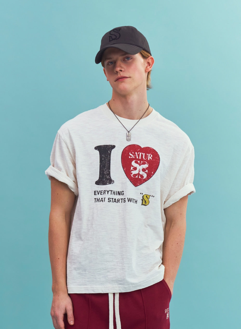 Satur I Love Slub T-Shirt - Cream