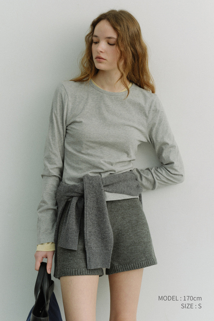 Dunst Essential Crew-Neck T-Shirt Melange Grey
