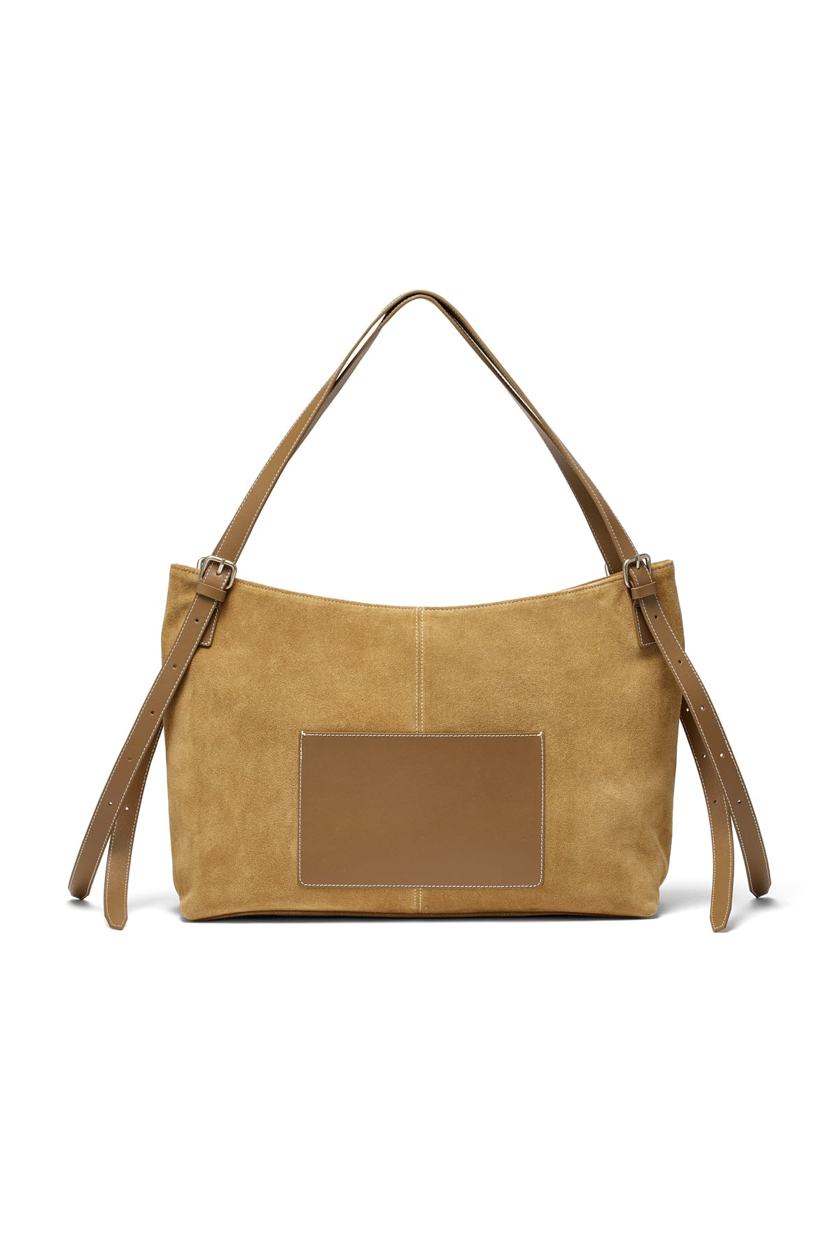 [matinkim] TWO WAY STRAP SUEDE LEATHER BAG IN BEIGE