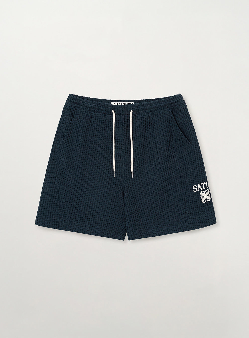 Satur Waffle Banding Shorts - Navy