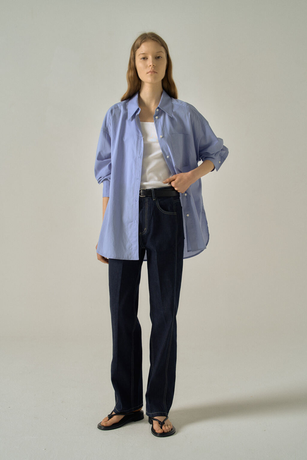 Facade Pattern Boyfit Breeze Shirt ocean blue