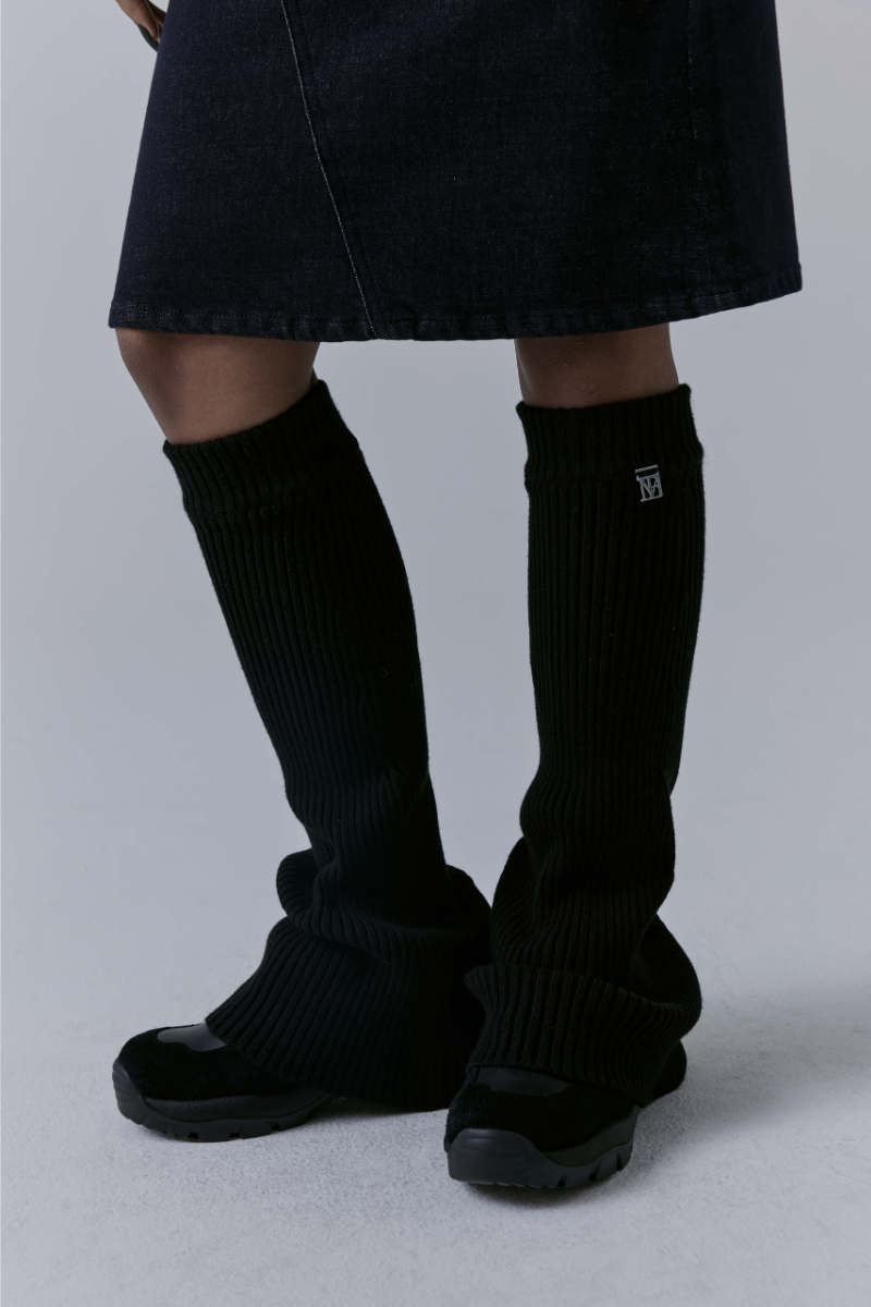 Treemingbird Wide Knit Leg Warmer Black