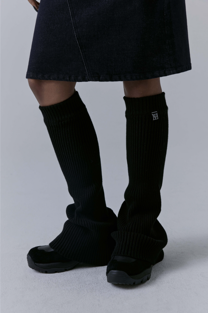Treemingbird Wide Knit Leg Warmer Black