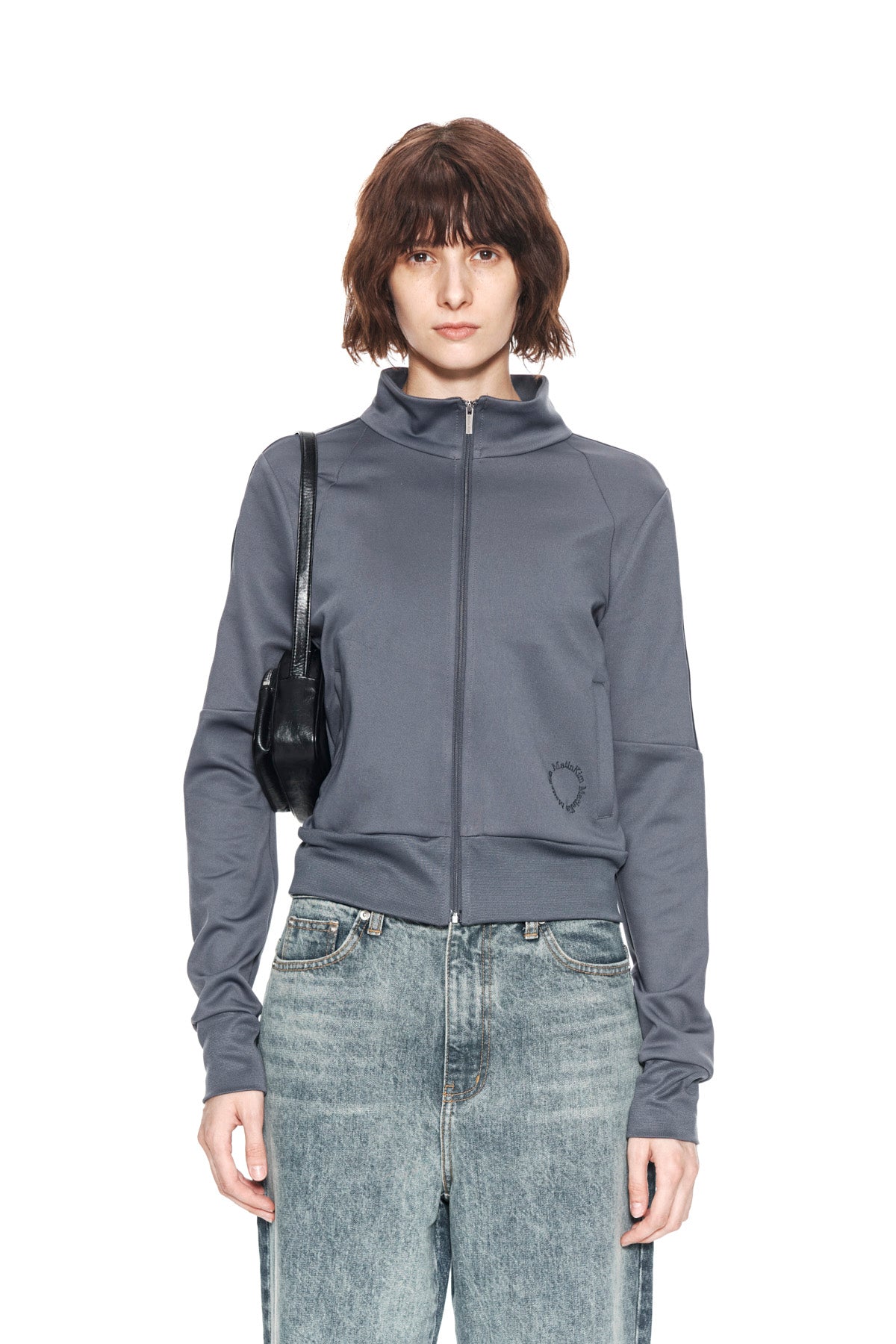 [matinkim] PIPING CROP TRACK JUMPER IN GREY