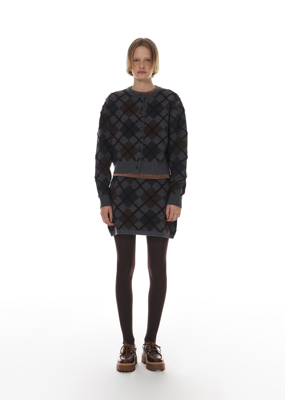 Grove Stitch Argyle Skirt
