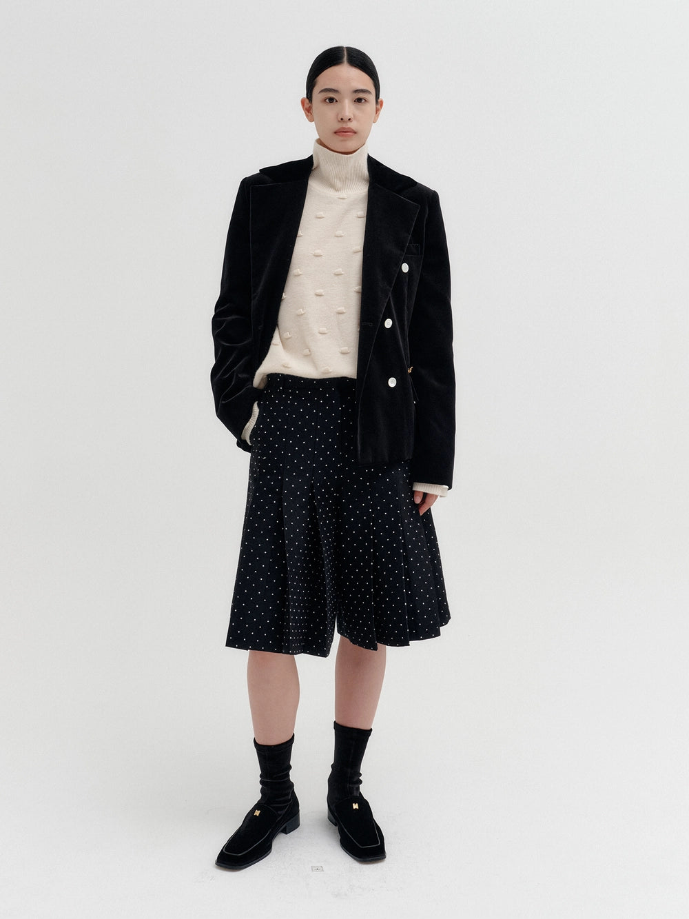 EENK Rose Gold Double-Breasted Jacket - Black