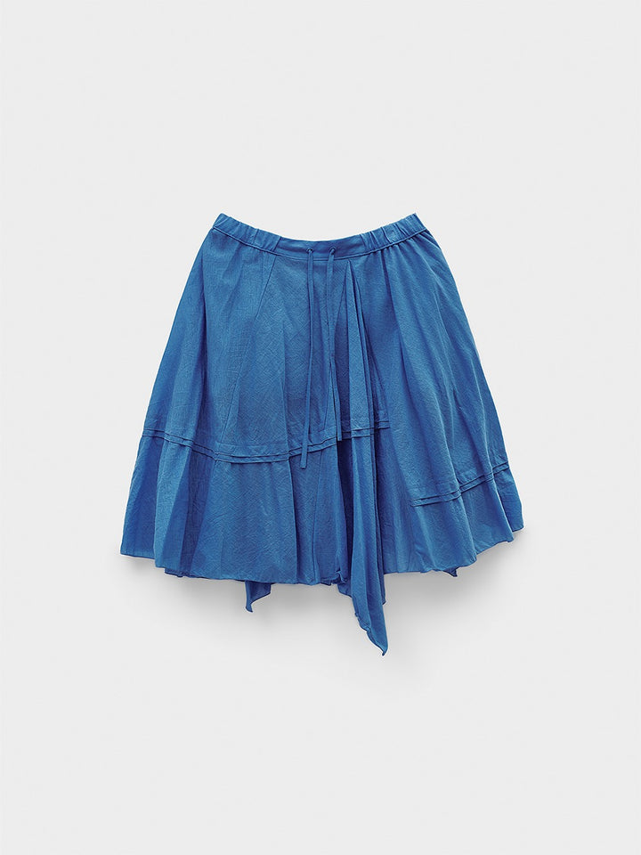 Low Classic Drawstring Drape Skirt Blue