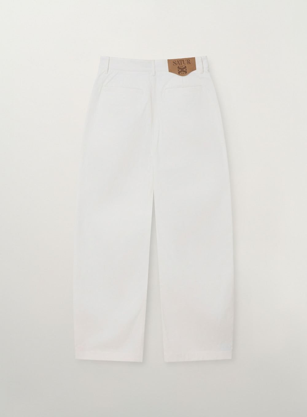 Satur Cotton Curved Pants - White