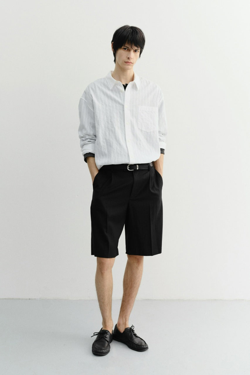 Dunst Pleated Bermuda Shorts Black