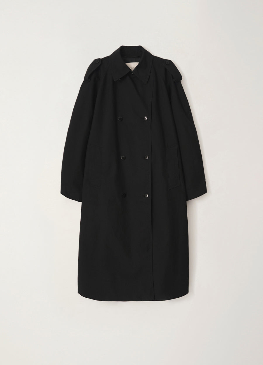 Nothing Written Oversized double-breasted trench (Black)