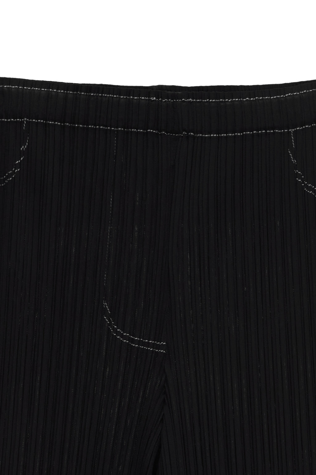 [matinkim] PLEATS STITCH LAYERED PANTS IN BLACK
