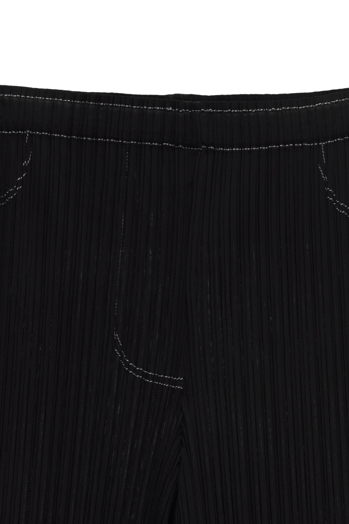 [matinkim] PLEATS STITCH LAYERED PANTS IN BLACK