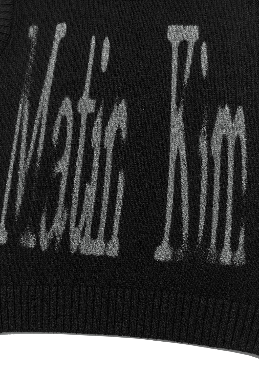 [matinkim] BIG LOGO PRINTING KNIT VEST IN BLACK