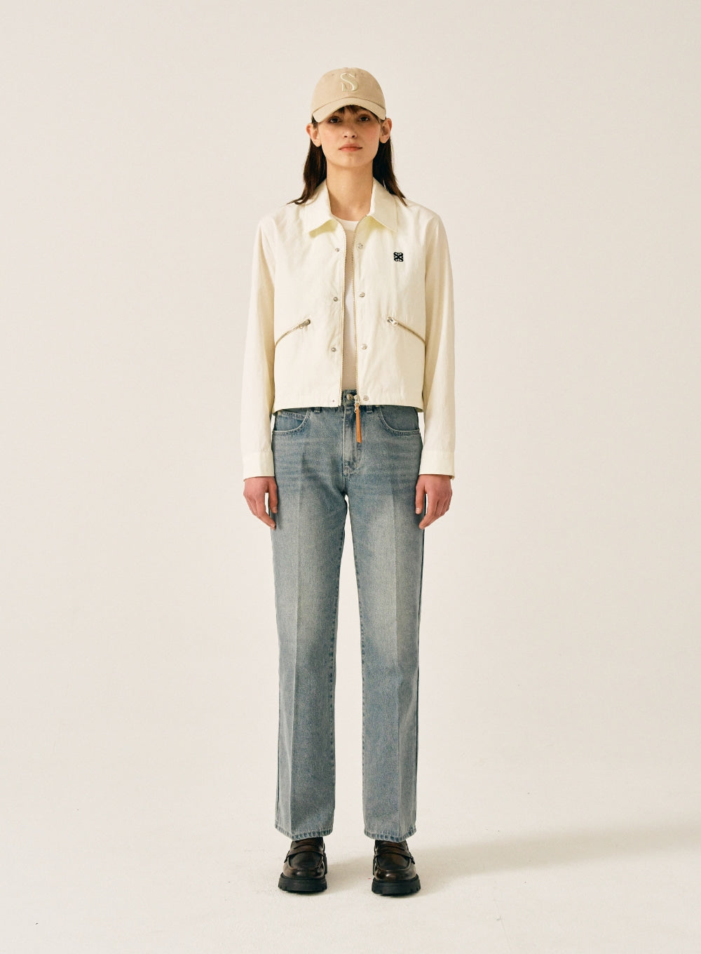 [satur] (W) Teo Snap Coach Jacket - Resort Ivory