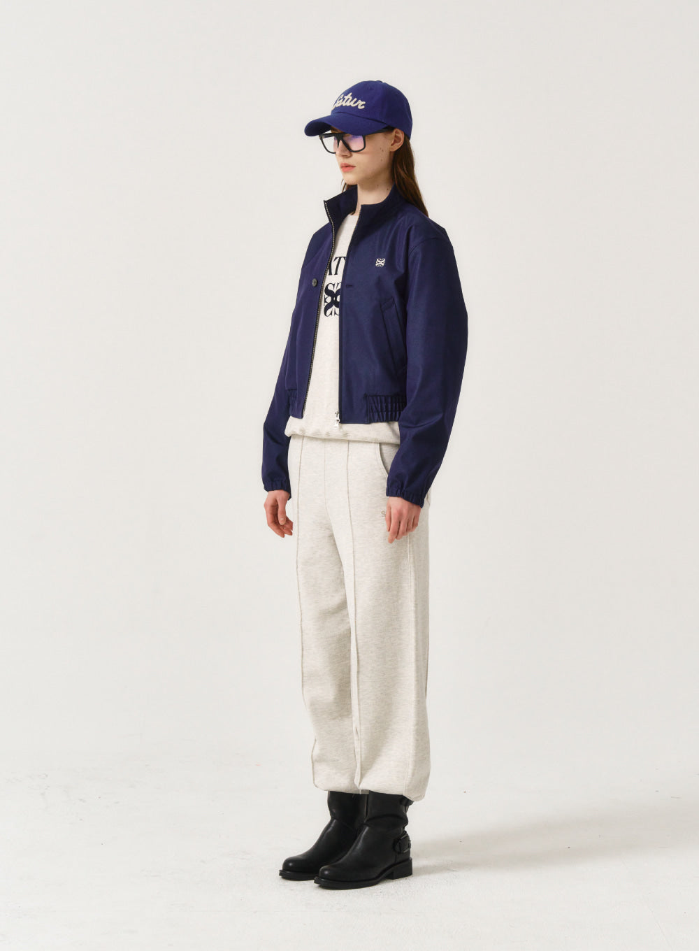 [satur] (W) Lecce Two Tone Zip Up Jacket - Glitter Retro Blue