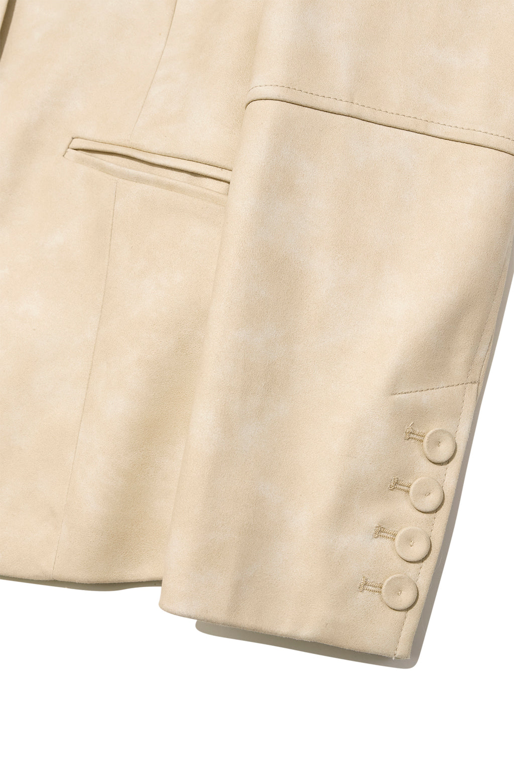 [matinkim] WASHED MATT LEATHER SINGLE BLAZER IN LIGHT BEIGE