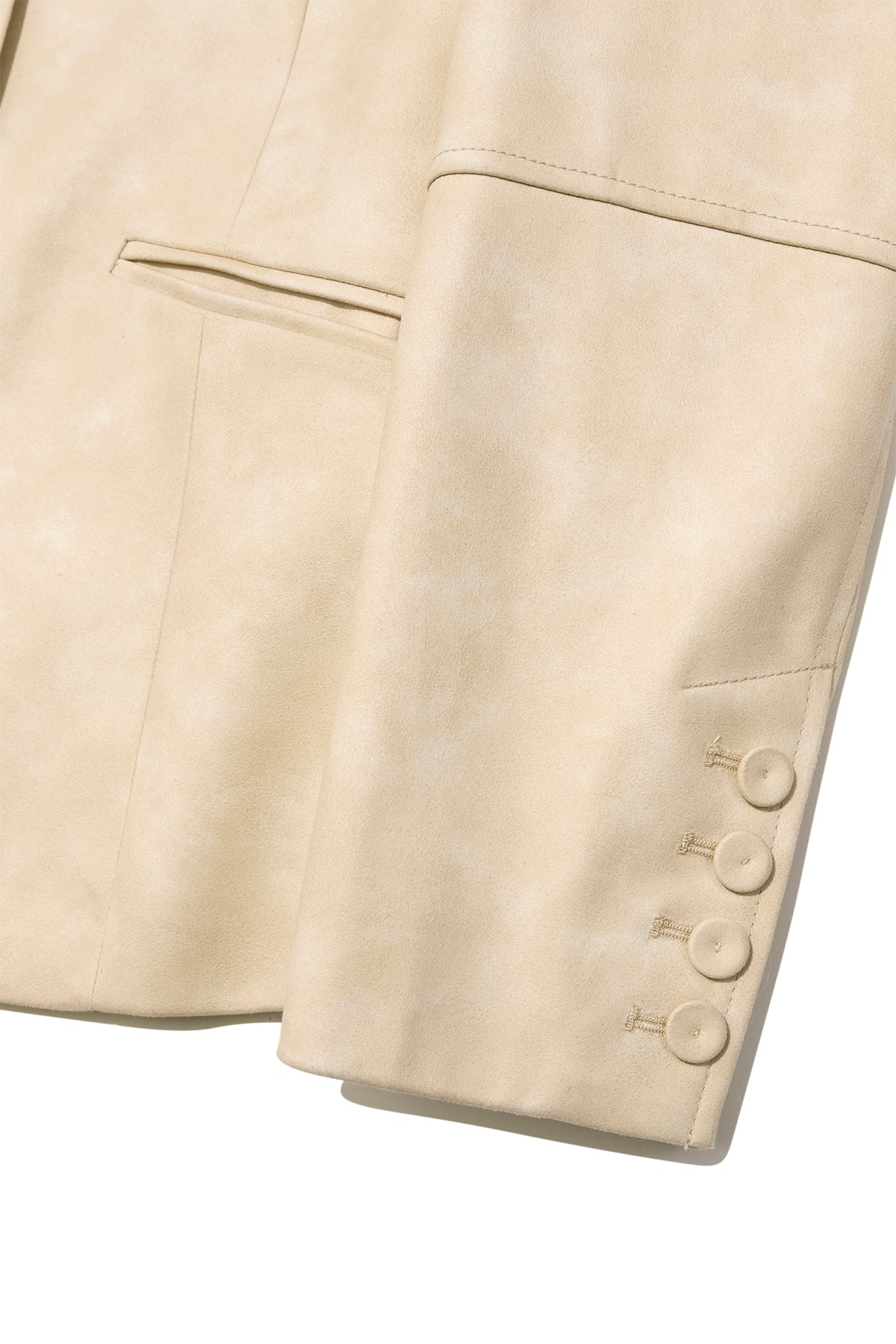 [matinkim] WASHED MATT LEATHER SINGLE BLAZER IN LIGHT BEIGE