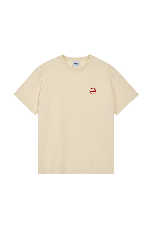 HEART T-SHIRT-CREAM