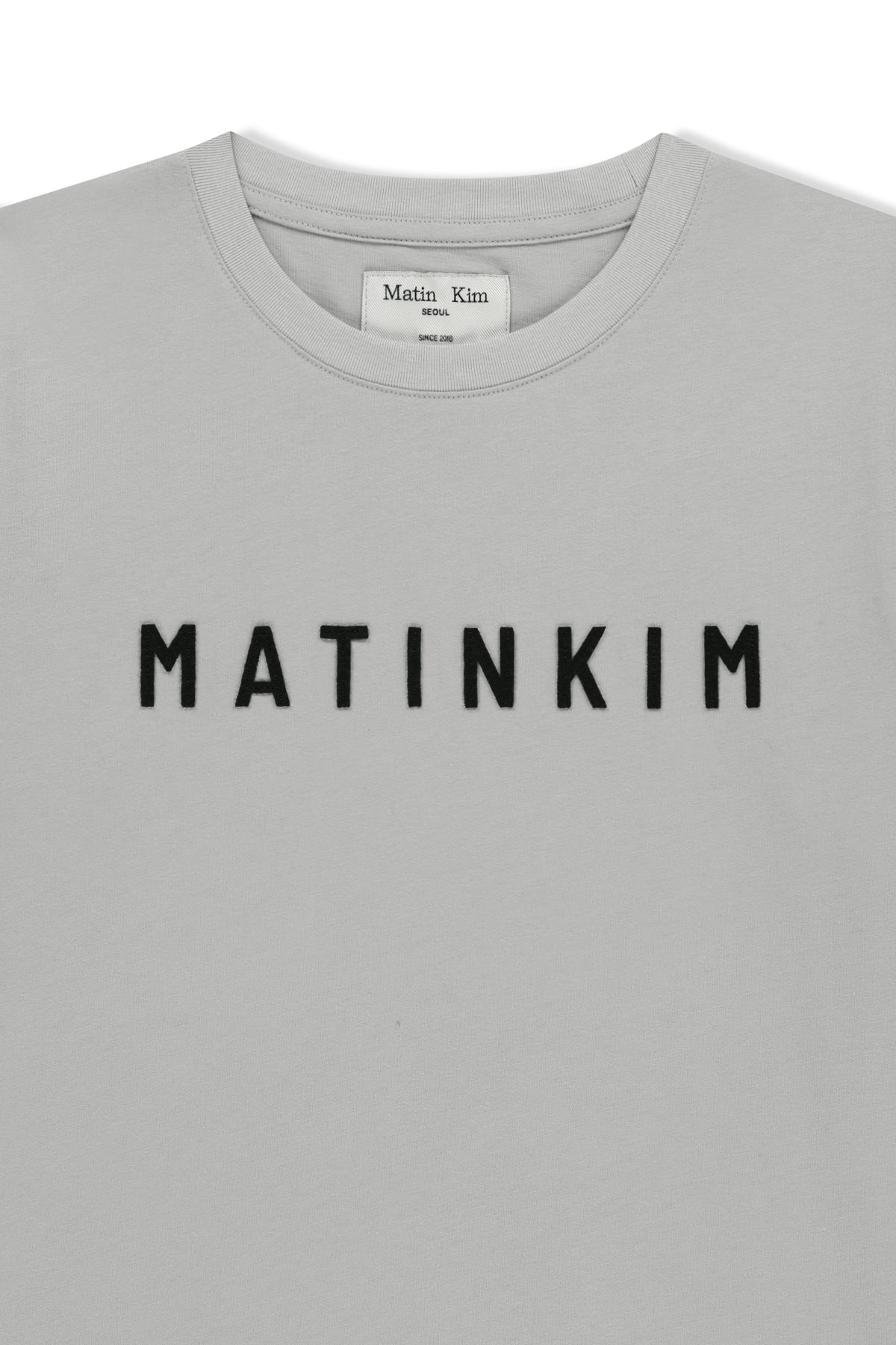 [matinkim] Applique Felt Logo Top IN Grey