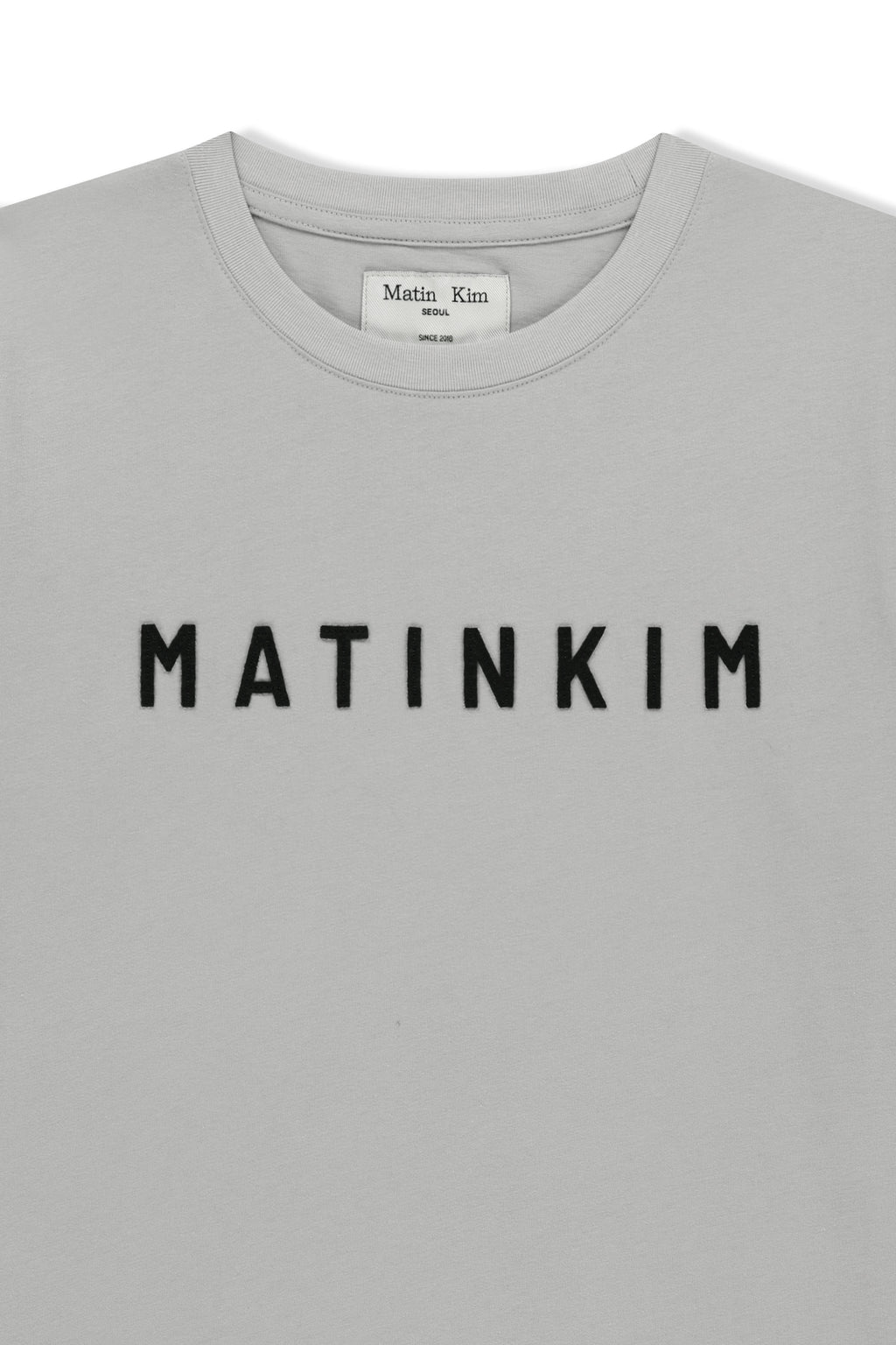 [matinkim] Applique Felt Logo Top IN Grey