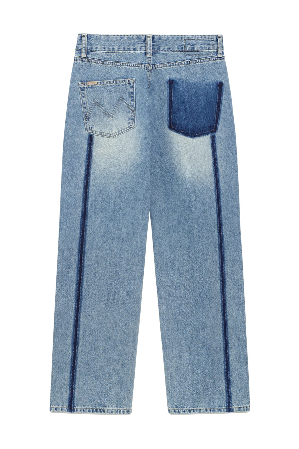[matinkim] POCKET WASHED POINT DENIM PANTS IN LIGHT BLUE