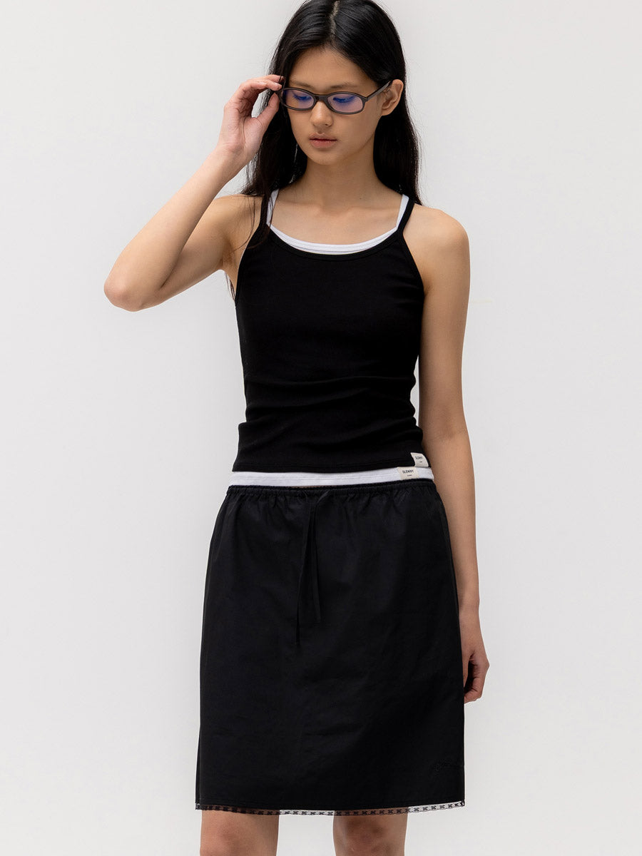 GLOWNY G Fine Strap Camisole (Black)