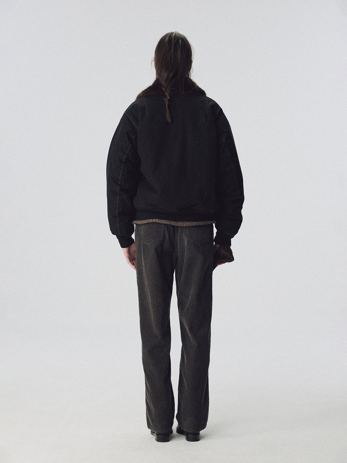 Nothing Written Cocoon corduroy pants (Dusty charcoal) (Pre-order, ships from Nov 9)