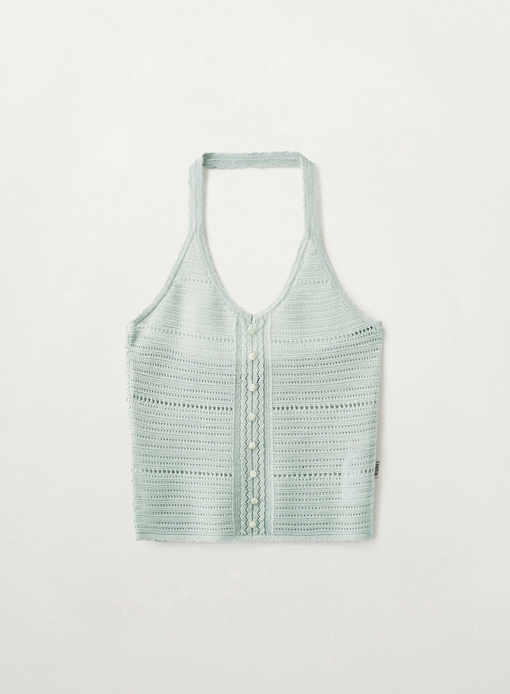 Satur (W) Crochet Halter Neck Knit Bustier - Sky Blue