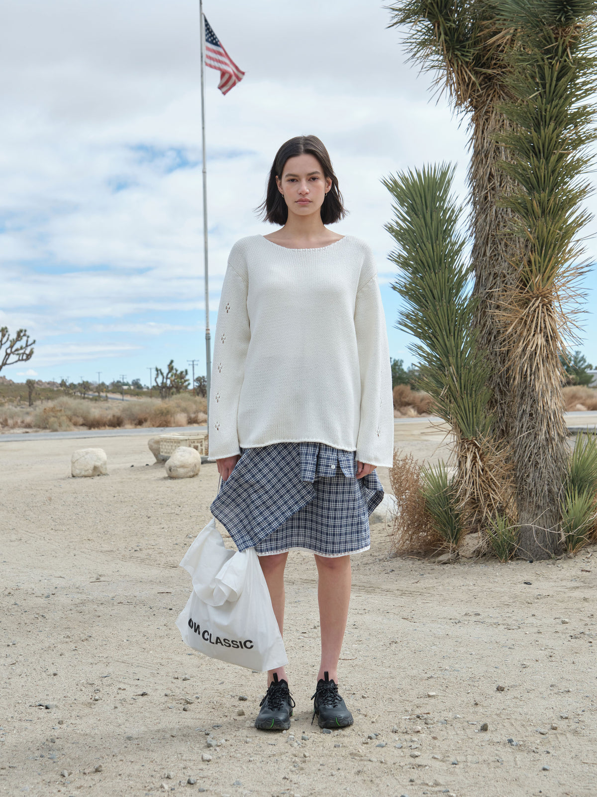 Low Classic Pointelle Sweater Ivory