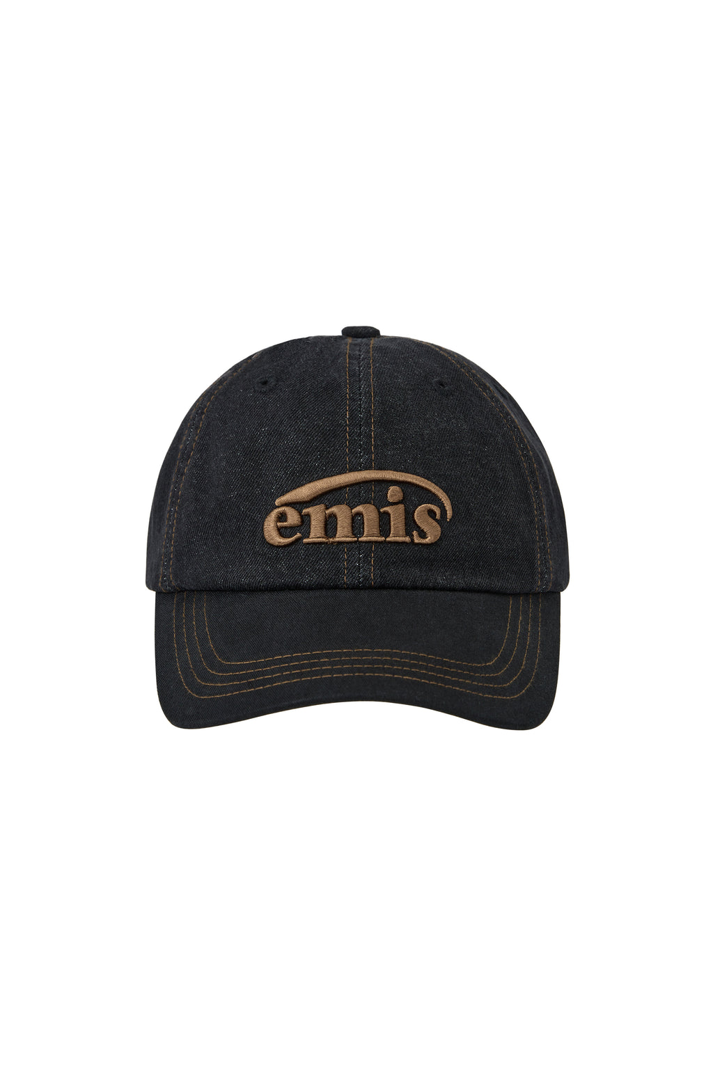 Emis Washed Denim Ball Cap-Gray/Black