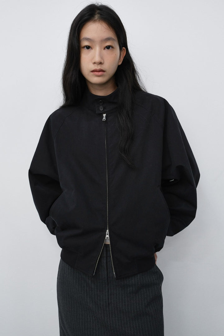 Dunst Unisex Volume Harrington Jacket Black