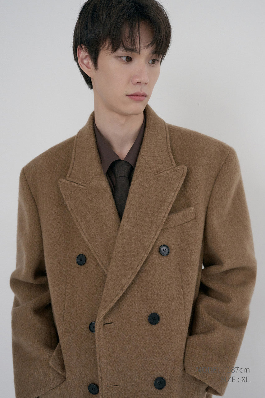 Dunst Unisex Tailored Double-Breasted Coat Camel