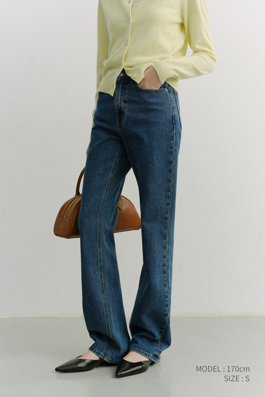 Dunst Essential Semi Boot-Cut Jeans Classic Blue
