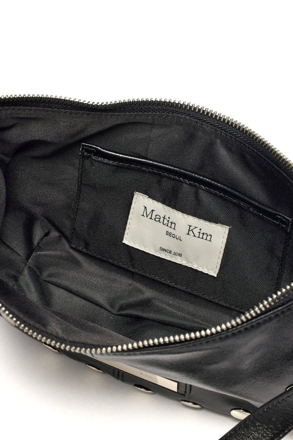 [matinkim] STUD LEATHER SHOULDER BAG IN BLACK