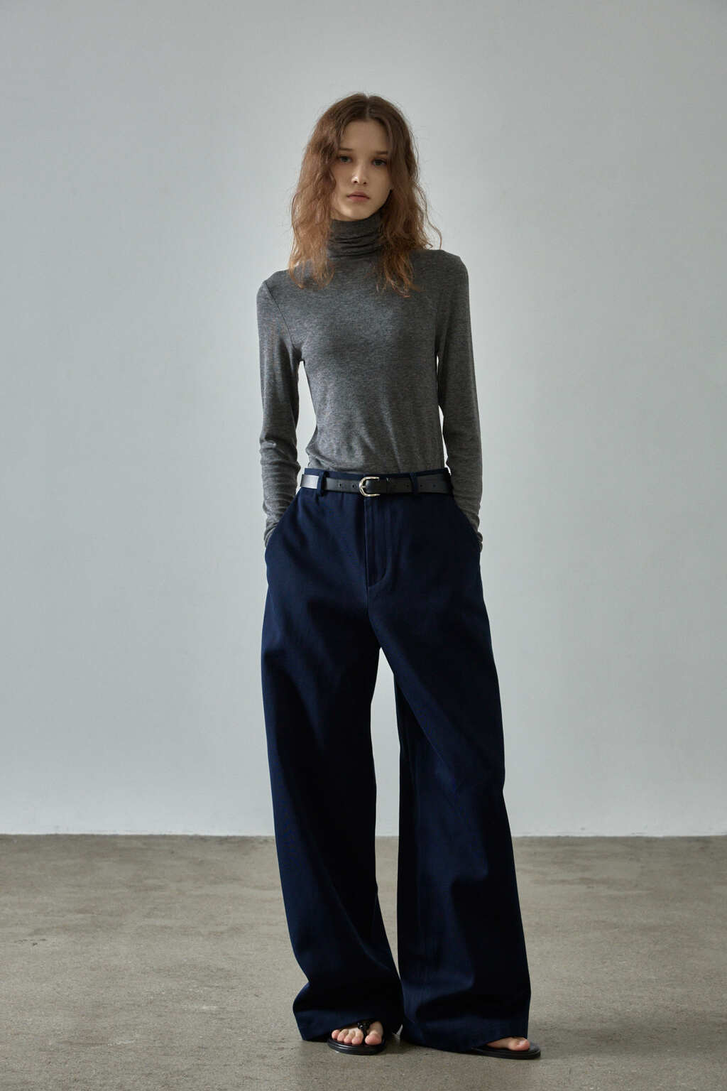Facade Pattern Relaxed Cotton Pants navy