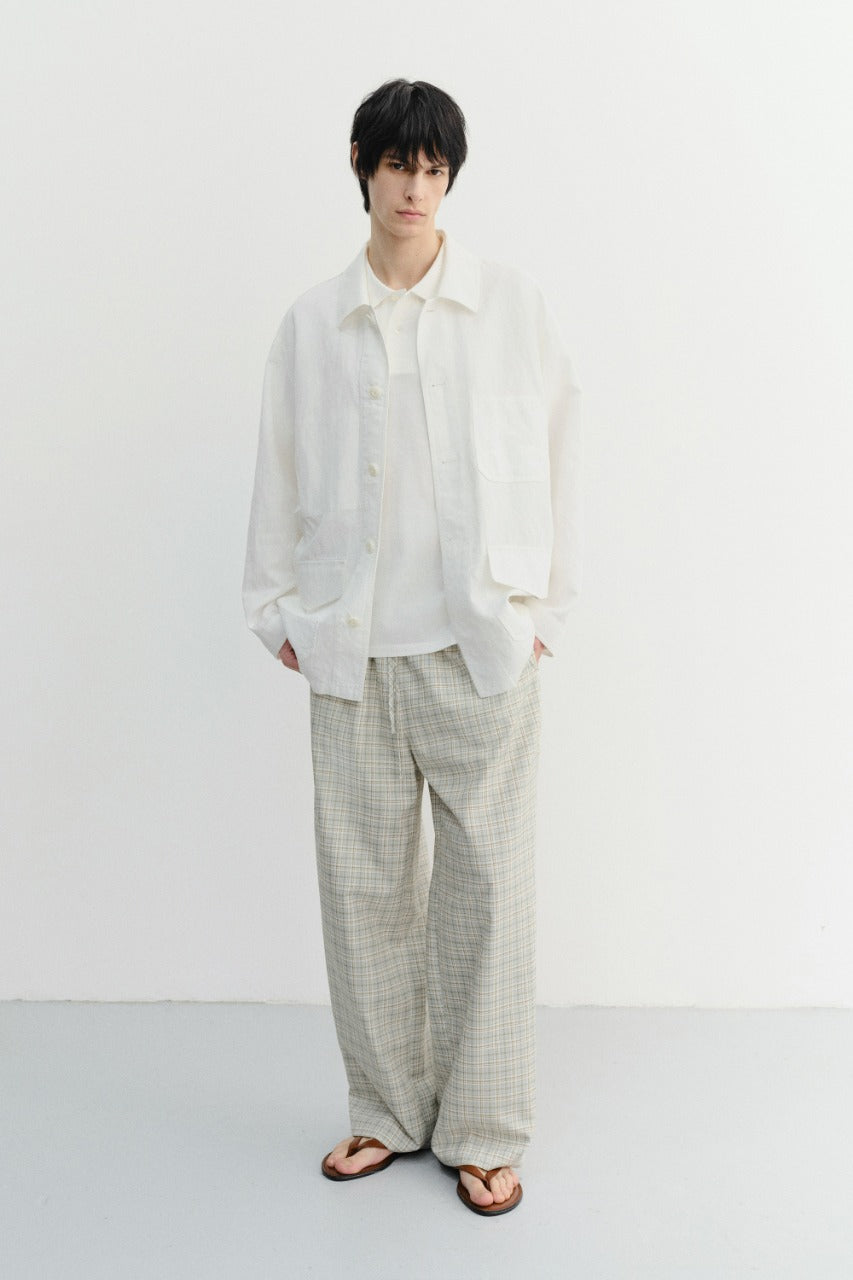 Dunst Unisex Checked Pajama Slacks Olive Check