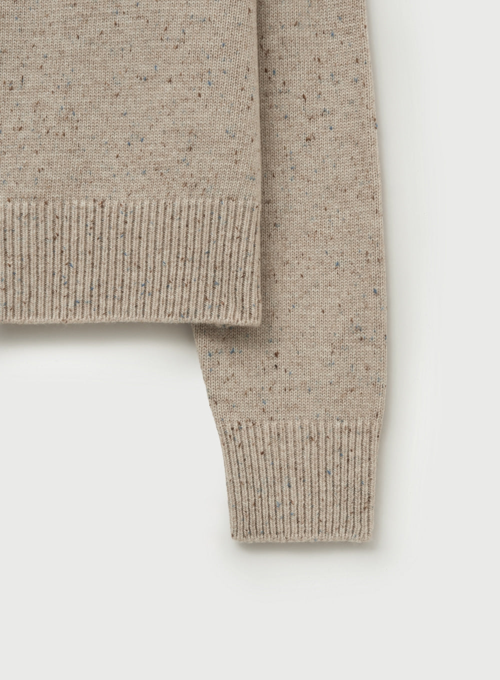 [satur] (W) Classic Turtle Neck Mix Knit - Oatmeal