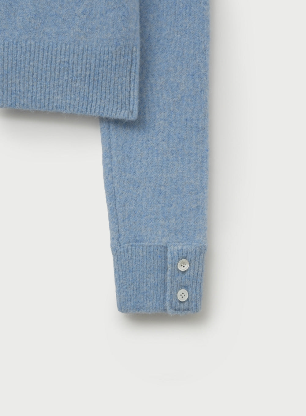 [satur] (W) Loren Wool Blend Crew Neck Knit Cardigan - Sky Blue
