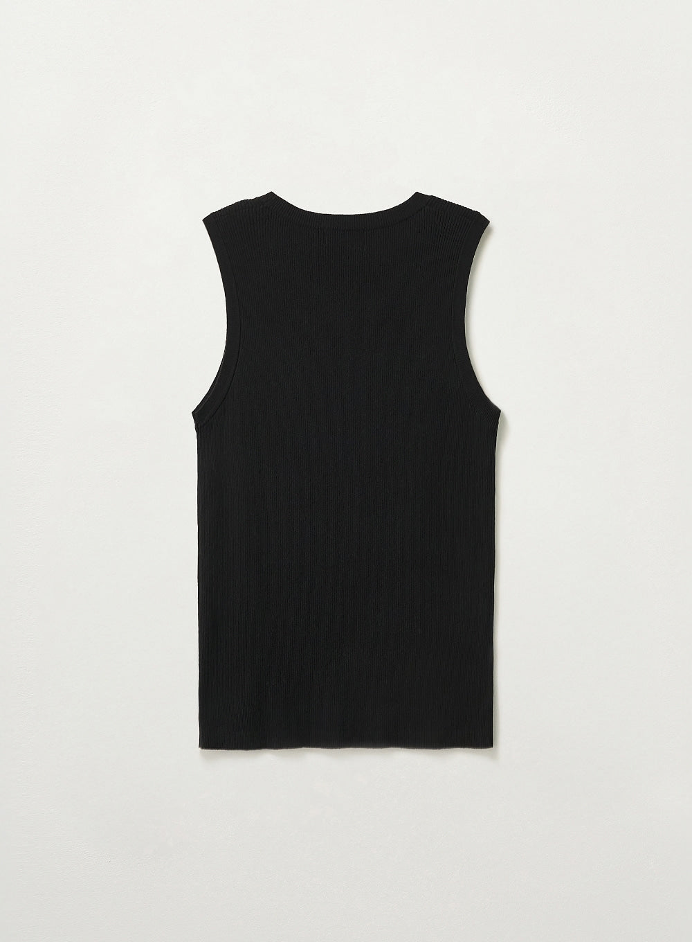 Satur Logo Ribbed Sleeveless - Black