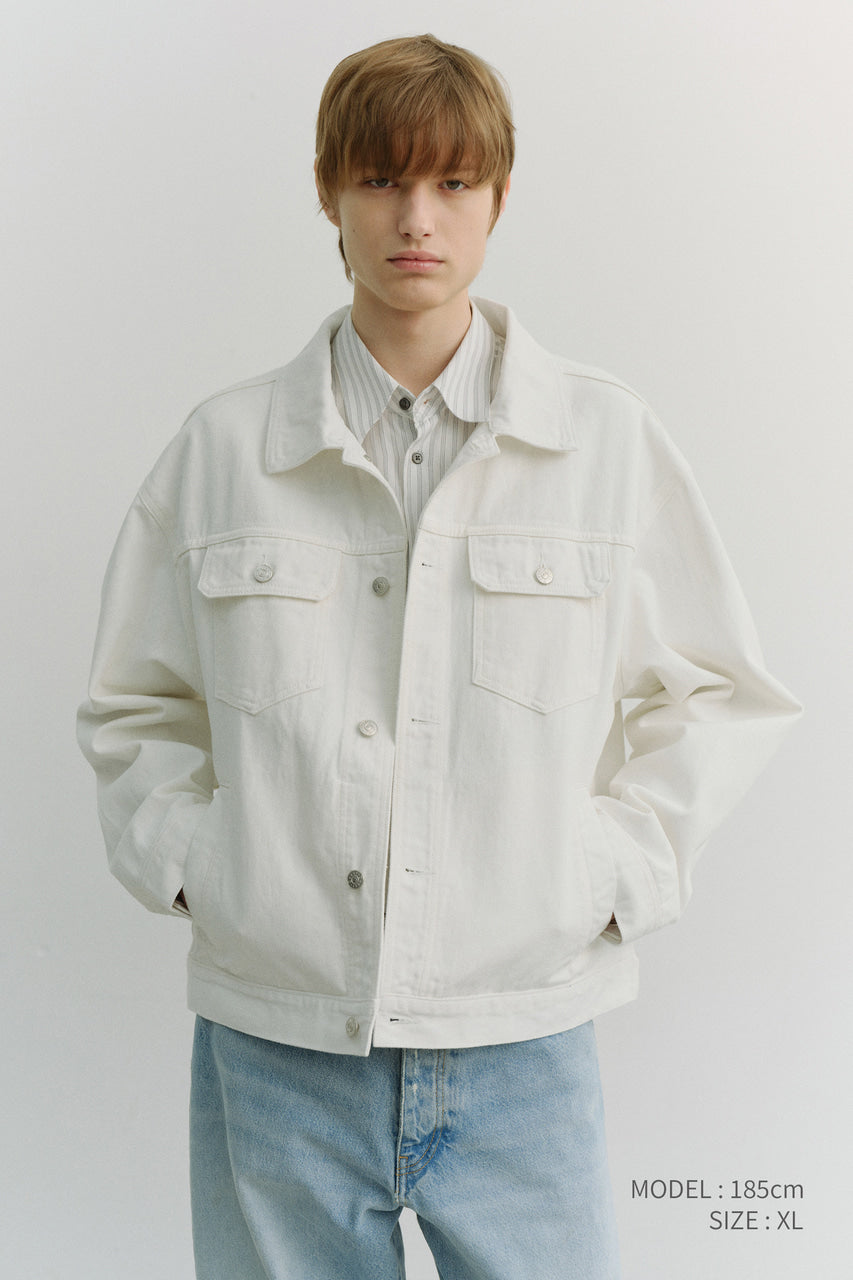 Dunst Unisex Denim Trucker Jacket Ivory
