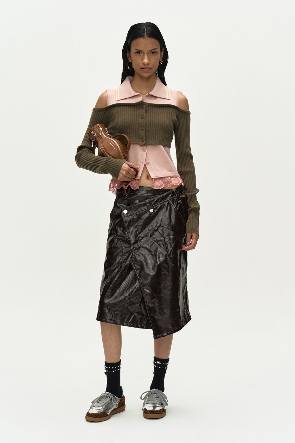 Andersson Bell Layered Off-Shoulder Collar Top