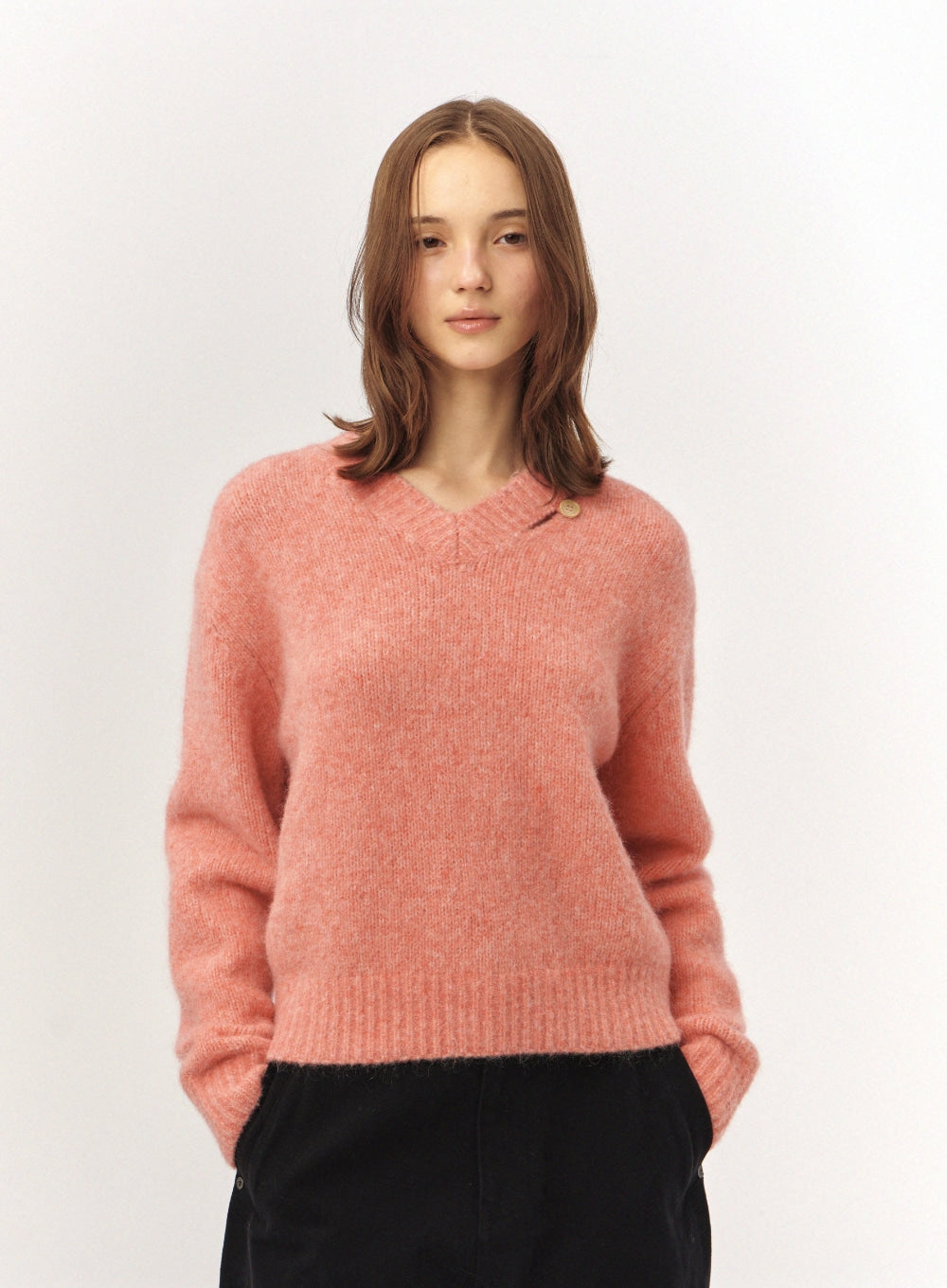 [satur] (W) Essen Two Tone Mohair Blend Knit - Pink