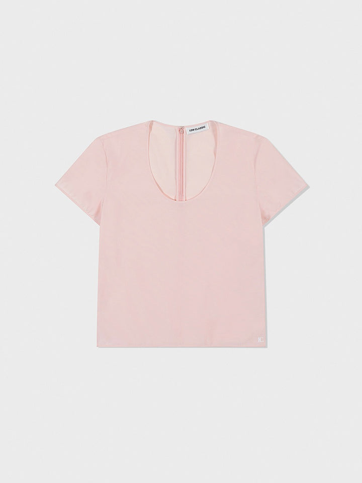 Low Classic U-Neck Logo Blouse Light Pink
