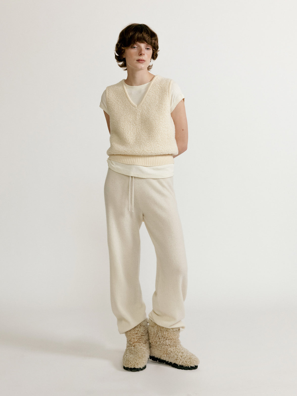 Nothing Written Lett boucle vest (Ivory)